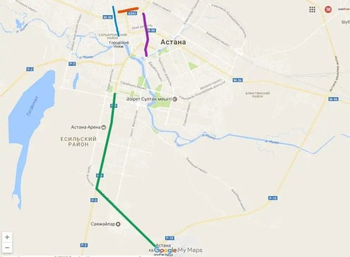Карта улиц Астаны